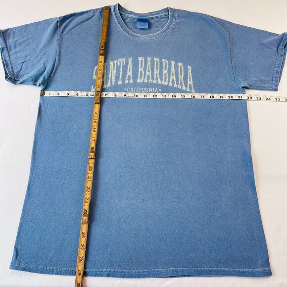 Santa Barbara California Blue Y2K Gildan Ultra Destination T-Shirt Men's Large - Picture 4 of 5